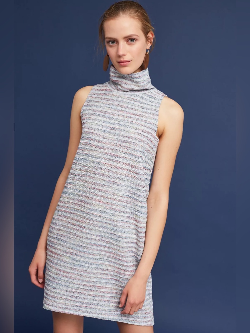 Anthropologie Akemi + Kin Rainbow Sleeveless Knit Turtleneck Dress Medium